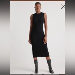 Quince Mongolian Cashmere Sleeveless Midi Sweater Dress Size Women’s Small Black